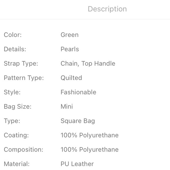 - Shein/ Mini faux pearl beaded flap chain square bag - Picture 4 of 10